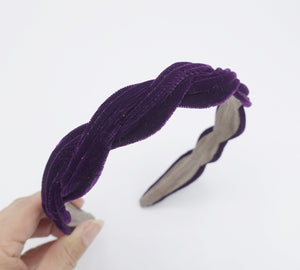 veryshine.com Headband Purple velvet narrow wave headband  for women
