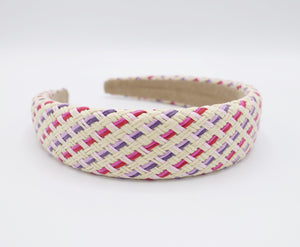veryshine.com Headband Purple violet color straw headband, weaved headband, rattan headband for women