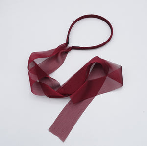 veryshine.com Headband Red wine chiffon headband, tail knot headband for women