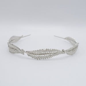 veryshine.com Headband Silver leaf headband, metal leaves headband for women