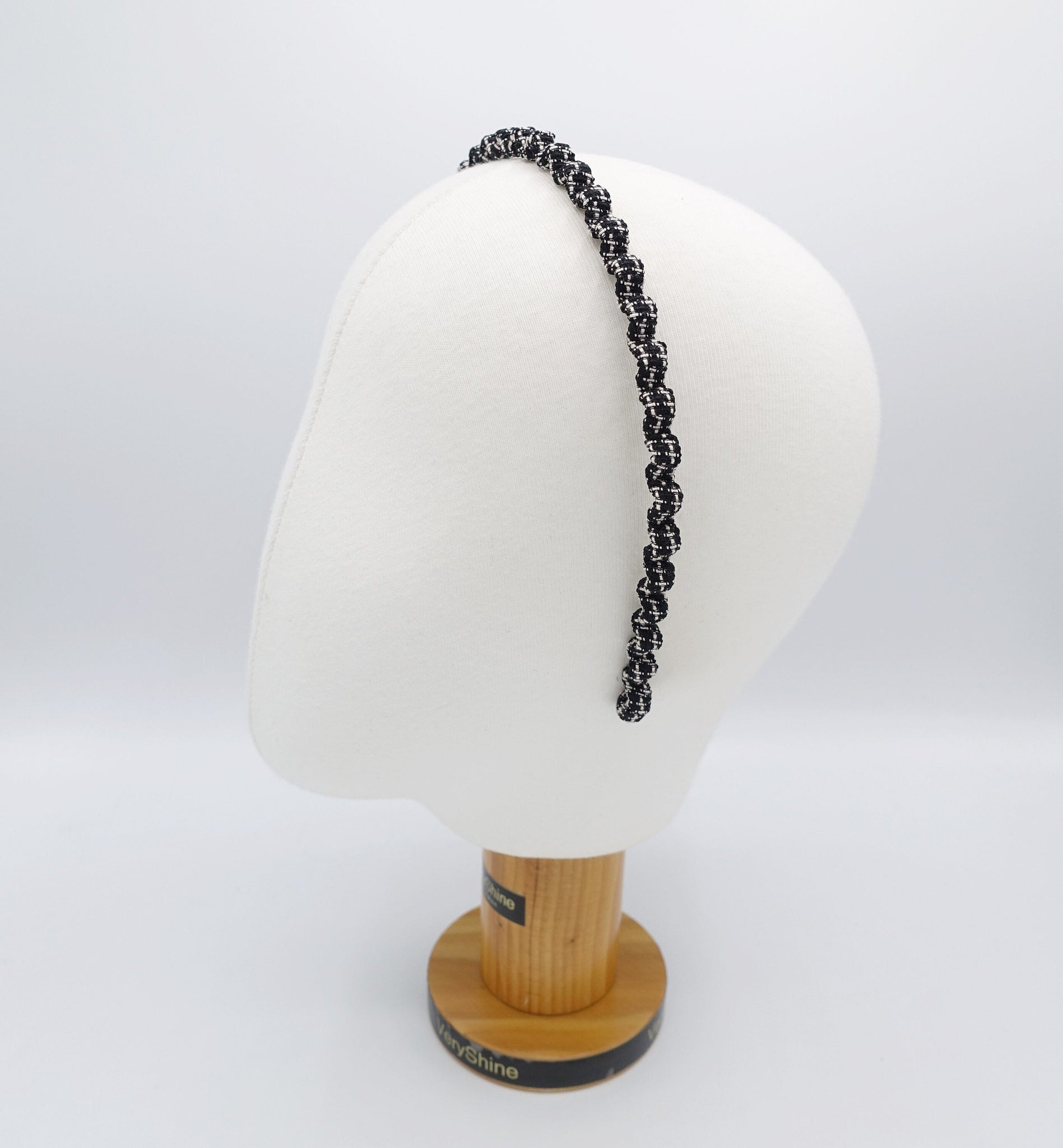 veryshine.com Headband tweed wave headband thin metal hairband for women