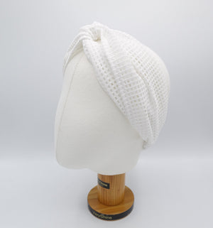 veryshine.com Headband White mesh turban headband for women