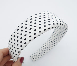 veryshine.com Headband White polka dot print padded headband for women