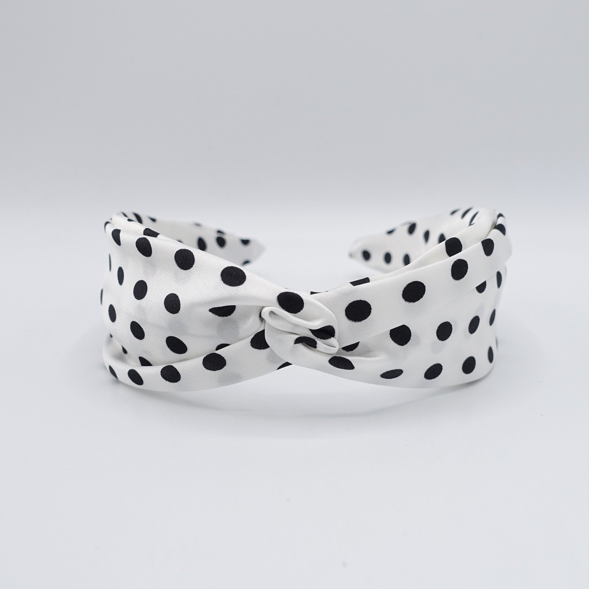veryshine.com Headband White satin dot cross headband for women
