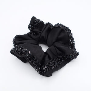 veryshine.com Scrunchies Black satin beads scrunchies for women