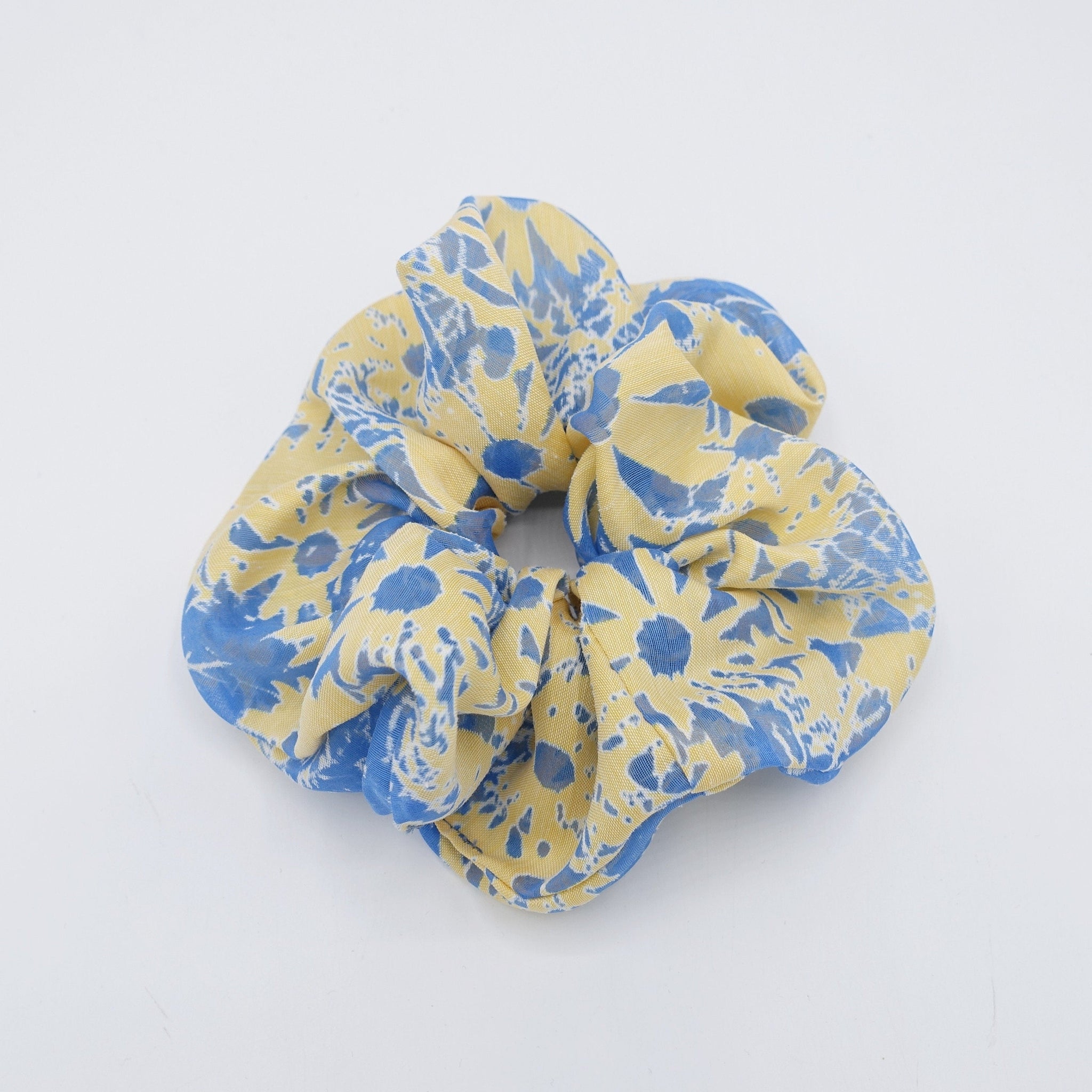 veryshine.com Scrunchies Blue floral scrunchies, abstract print hair ties for women