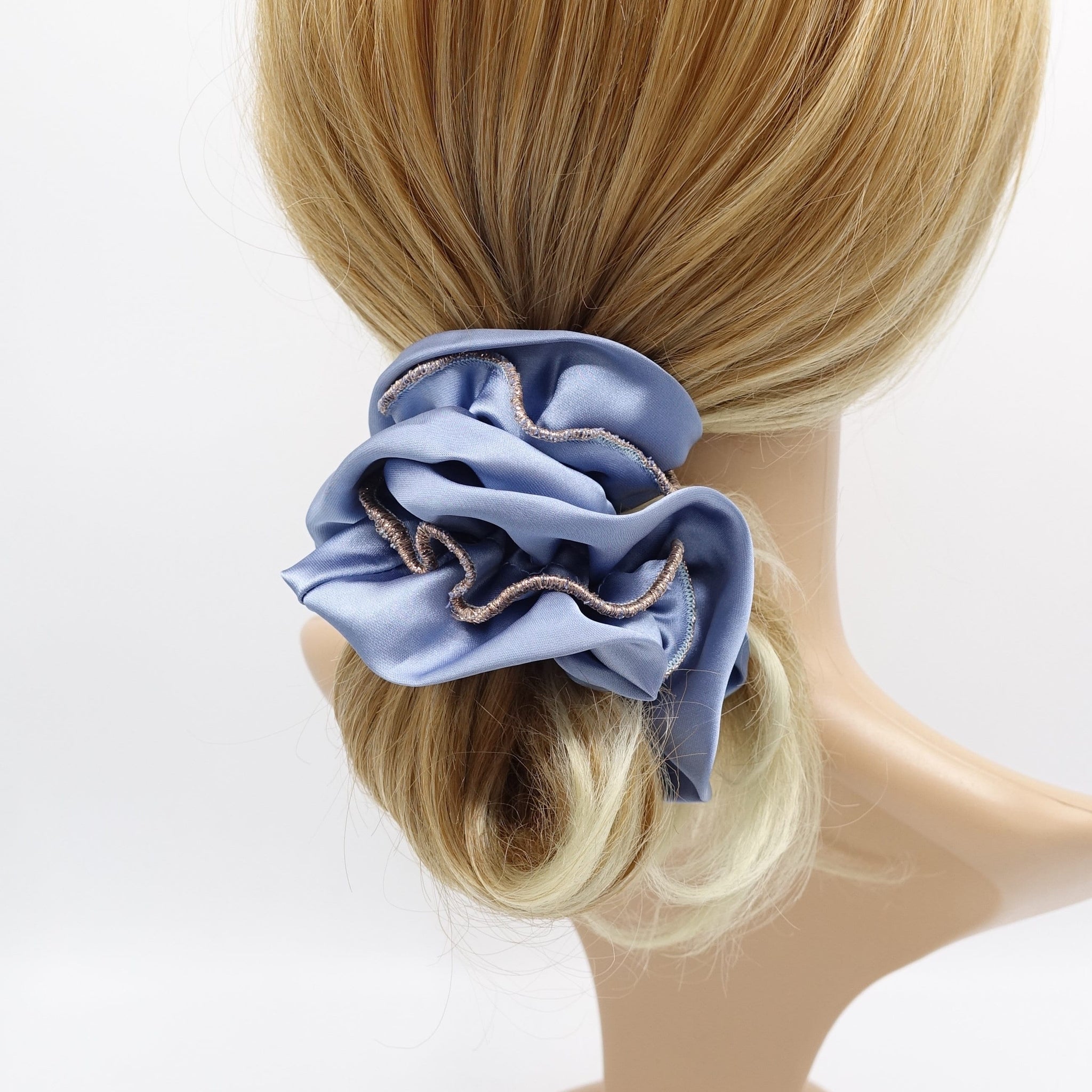 veryshine.com Scrunchies Blue gray satin scrunchies, glitter hair tie, scrunchies shop for women
