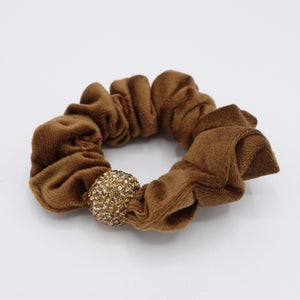 veryshine.com Scrunchies Camel cotton velvet scrunchies, medium scrunchies, velvet rhinestone scrunchies for women