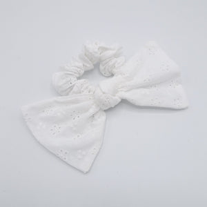 veryshine.com Scrunchies cotton eyelet bow scrunchies