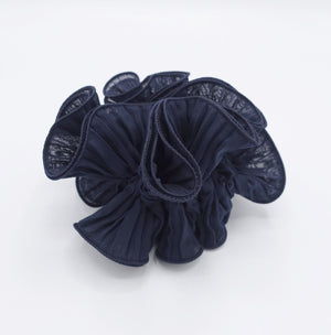veryshine.com Scrunchies Dark navy 4 edges pleated scrunchies colorful scrunchie woman hair elastic accessory