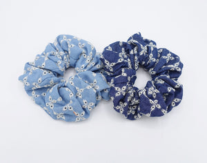 veryshine.com Scrunchies denim scrunchies, flower scrunchies, embroidered scrunchies