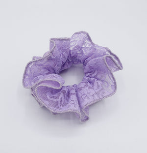 veryshine.com Scrunchies floral lace scrunchies glittering edge scrunchies cute hair hair ties for women