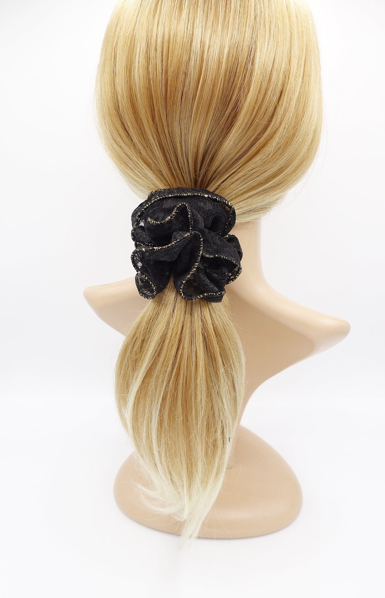 veryshine.com Scrunchies floral lace scrunchies glittering edge scrunchies cute hair hair ties for women