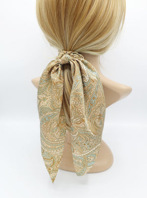 veryshine.com scrunchies/hair holder satin paisley print scrunchies wing knot hair elastic glossy scrunchy