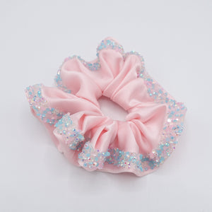 veryshine.com Scrunchies Pink satin beads scrunchies for women