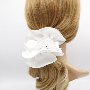 veryshine.com Scrunchies White chiffon scrunchies, glittering edge scrunchies for women