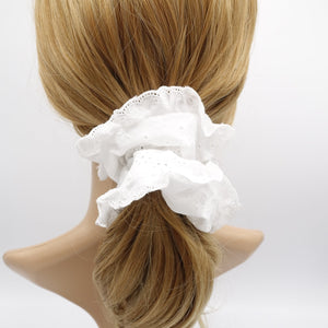 veryshine.com Scrunchies White lace scrunchies, eyelet lace scrunchies, cotton scrunchies for women