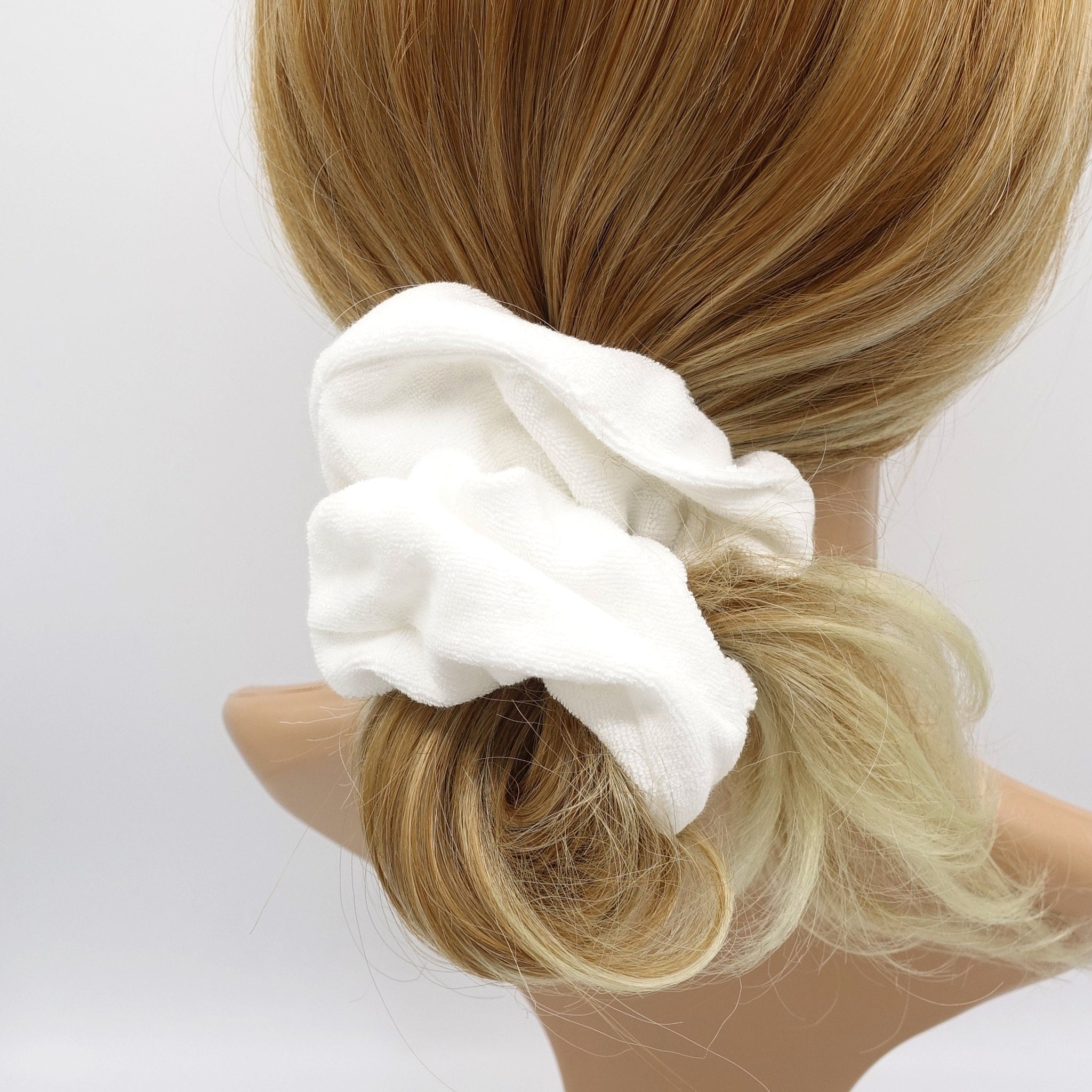 white scrunchies for women 