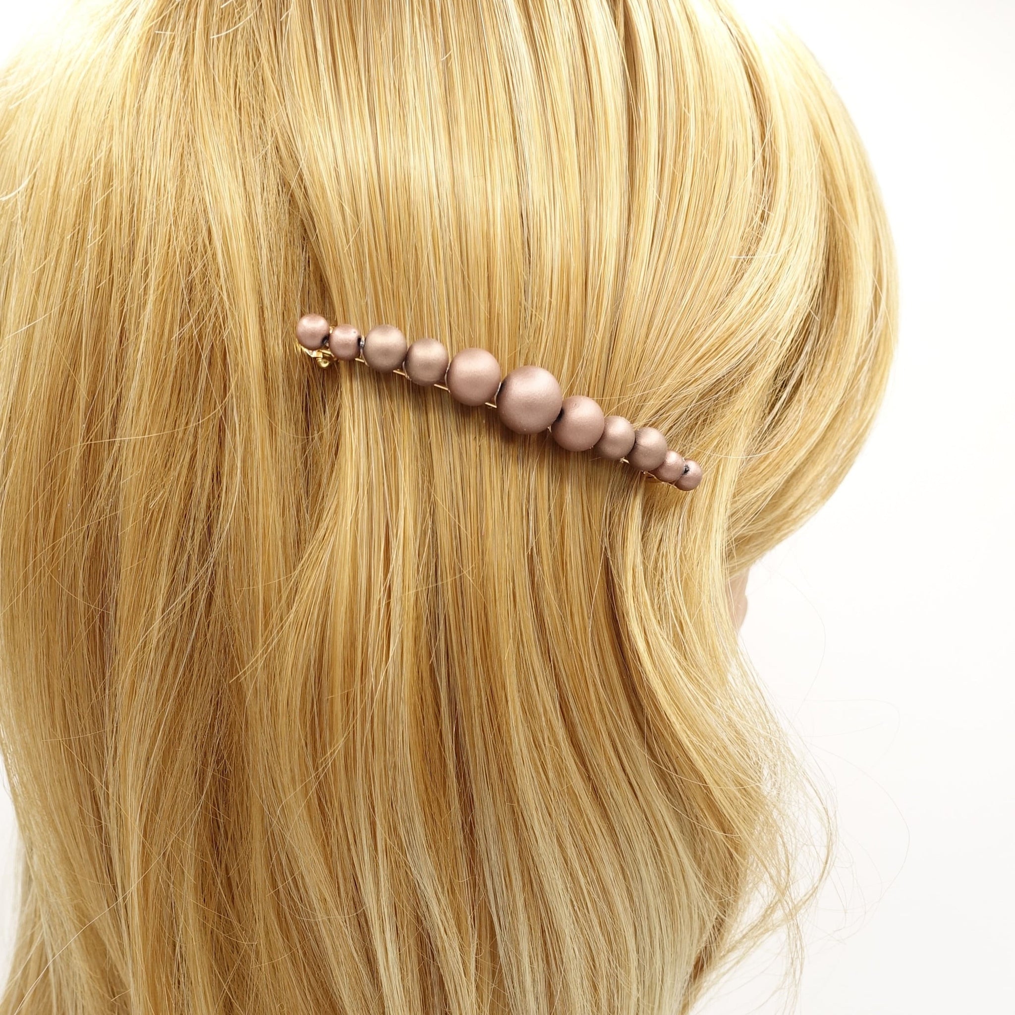 VeryShine Hair Clip graduated ball hair barrette matte color ball embellished hair accessory for women