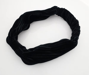 VeryShine Headband Black Pleated Velvet Hair Turban elastic Fashion Headband Women Hair Accessories
