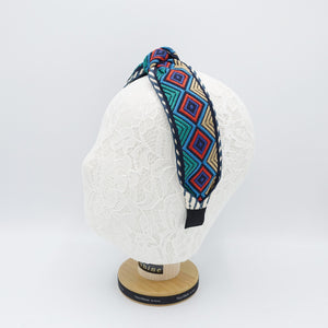 VeryShine Headband diamond embroidery headband top knot diagonal pattern hairband for women