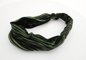 VeryShine Headband Olive Green Pleated Velvet Hair Turban elastic Fashion Headband Women Hair Accessories