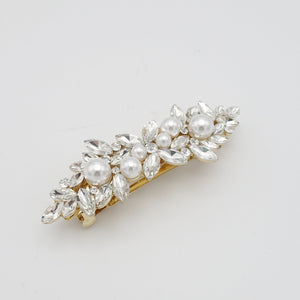 veryshine.com Hair Accessories Gold pearl rhinestone hair barrette flower branch event wedding hair accessory