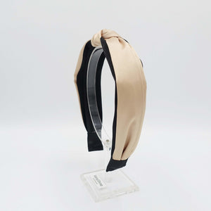 satin knot headband double color medium hairband for women - veryshine.com