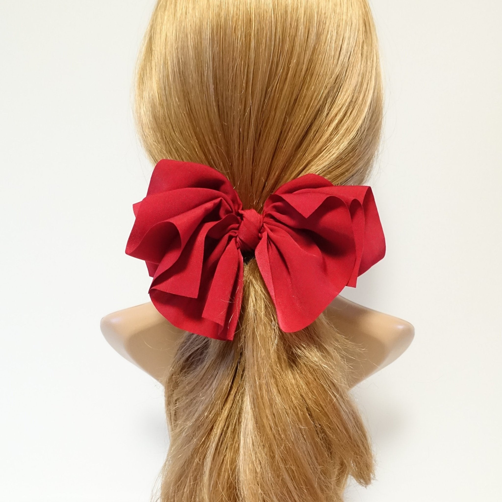sleek asymmetric hair bow barrette handmade solid color women hair bow hair clip accessory - veryshine.com