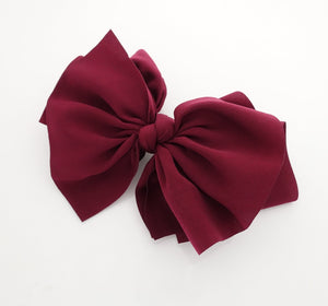 sleek asymmetric hair bow barrette handmade solid color women hair bow hair clip accessory - veryshine.com
