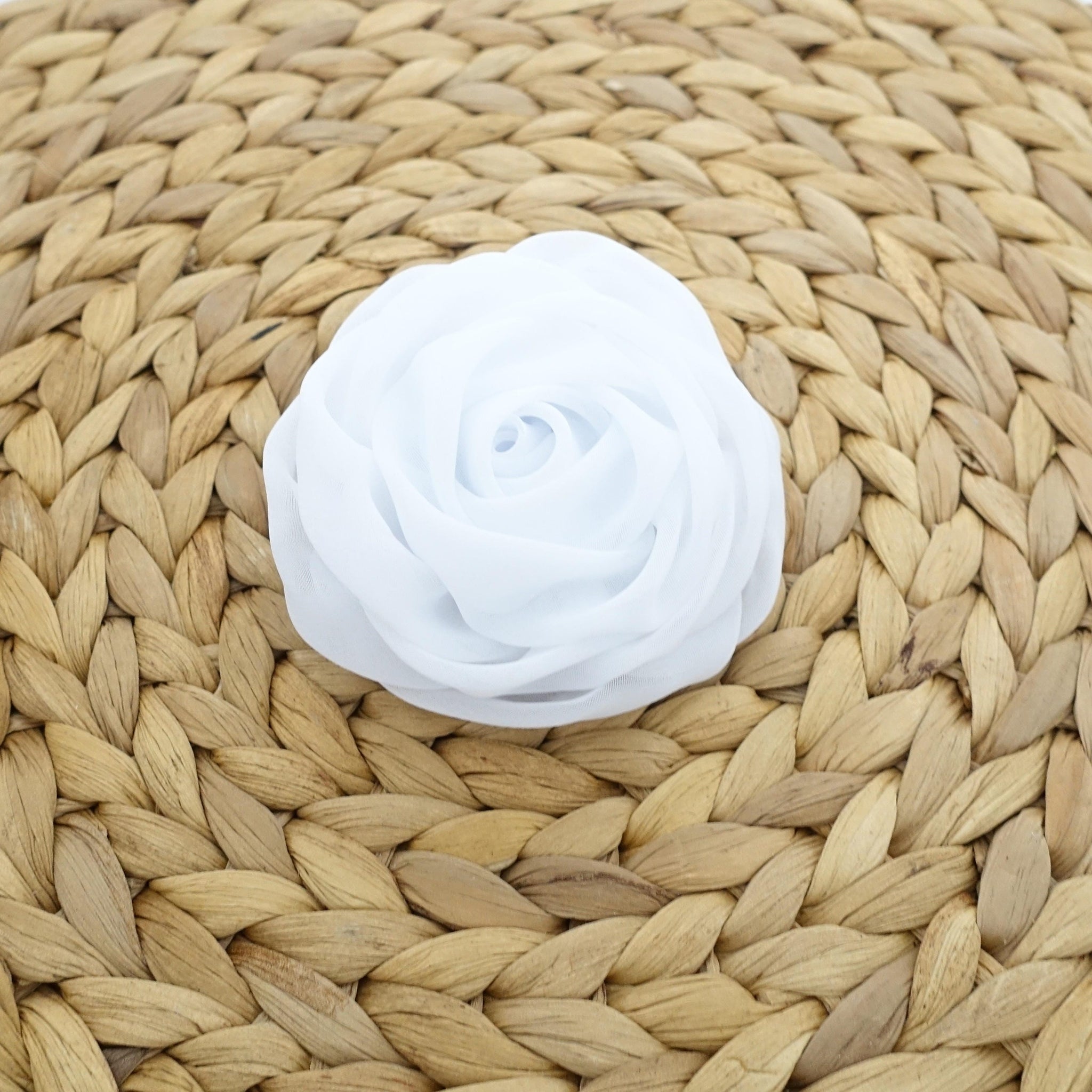 VeryShine 3.54 / Chiffon White Rose Flower Hair Clip Women Flower Corsage Brooch Accessories
