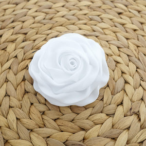 VeryShine 3.54 / Satin White Rose Flower Hair Clip Women Flower Corsage Brooch Accessories