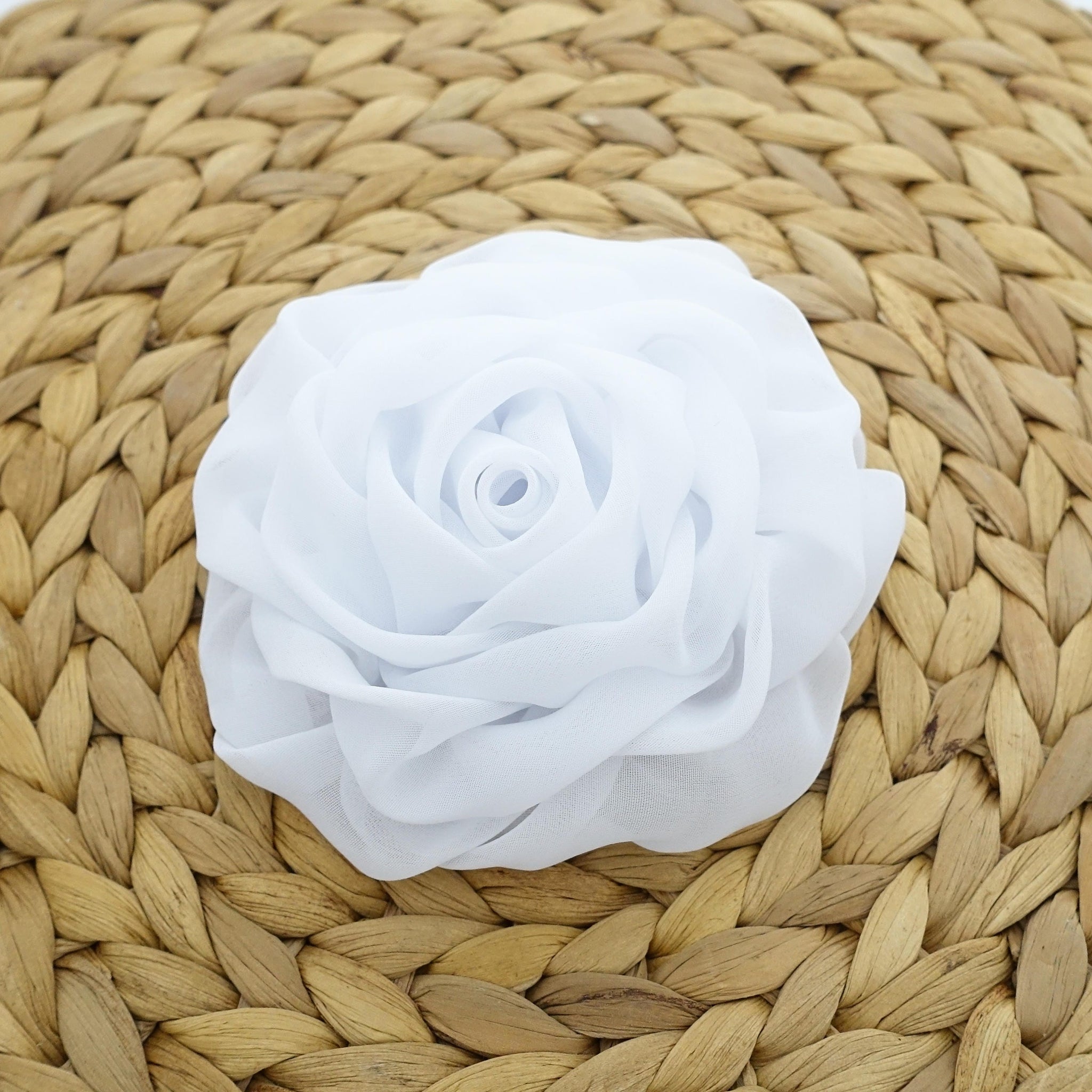 VeryShine 4.33 / Chiffon White Rose Flower Hair Clip Women Flower Corsage Brooch Accessories