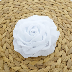 VeryShine 4.33 / Chiffon White Rose Flower Hair Clip Women Flower Corsage Brooch Accessories