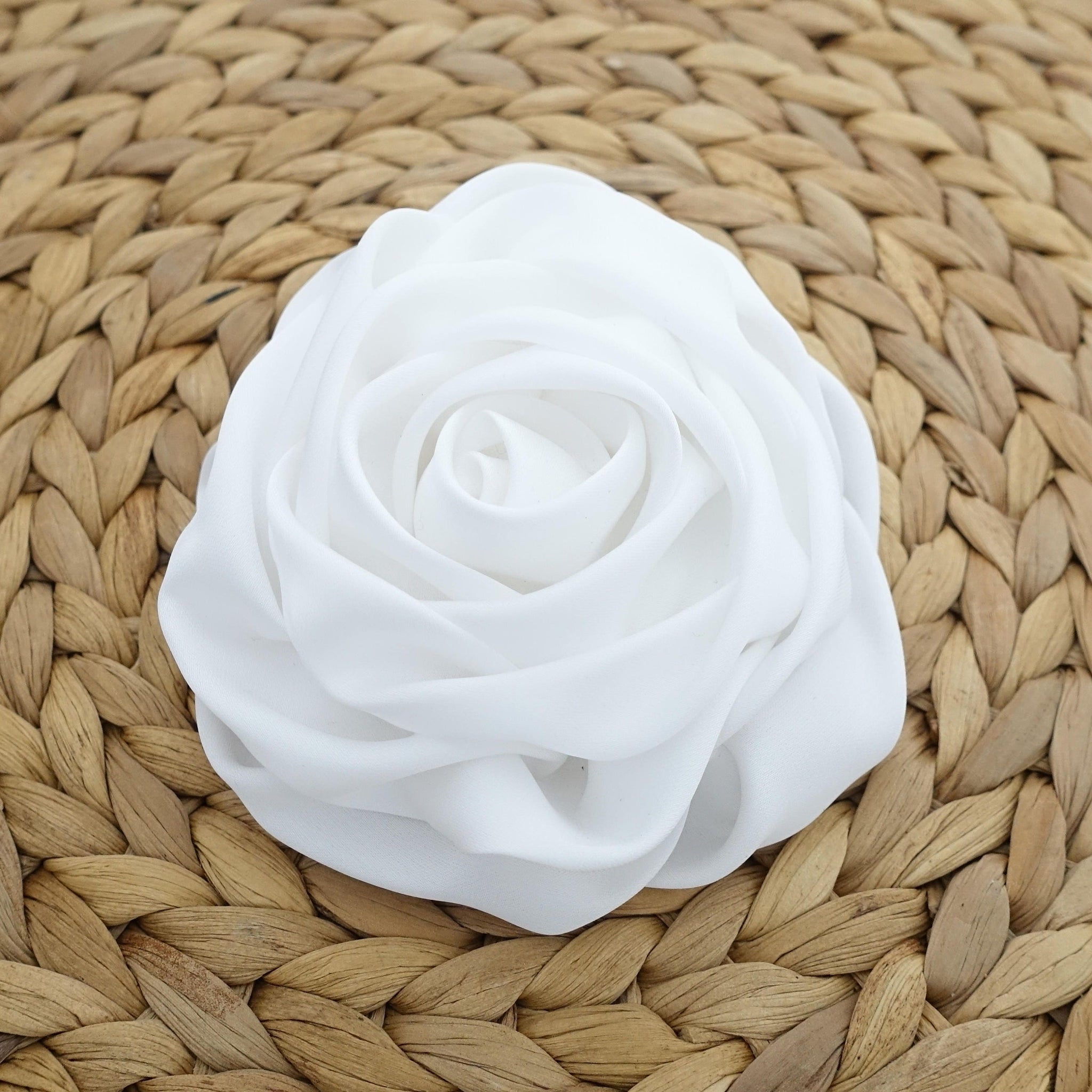 VeryShine 4.33 / Satin White Rose Flower Hair Clip Women Flower Corsage Brooch Accessories