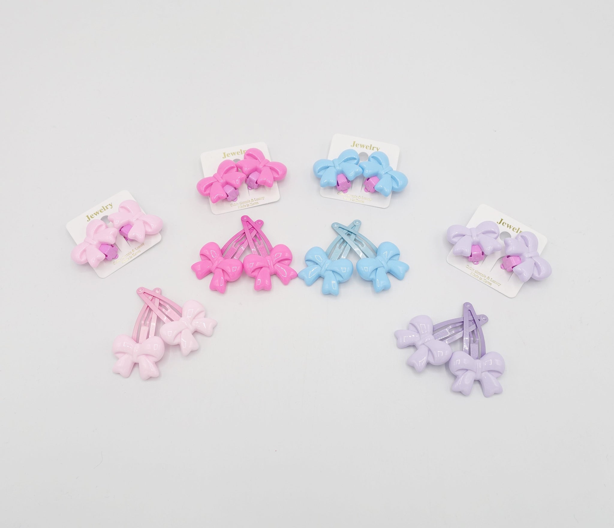 VeryShine Accessories clip on earring bow hair clip set for girl