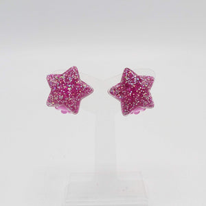 VeryShine Accessories Star cherry pink girls clip on earring glittering star heart earring for kids