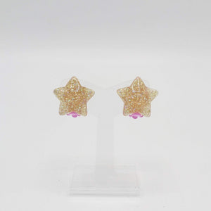 VeryShine Accessories Star gold girls clip on earring glittering star heart earring for kids