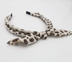 VeryShine amoeba print bow knot triple fabric strand headband unique thin hairband women hair accessory