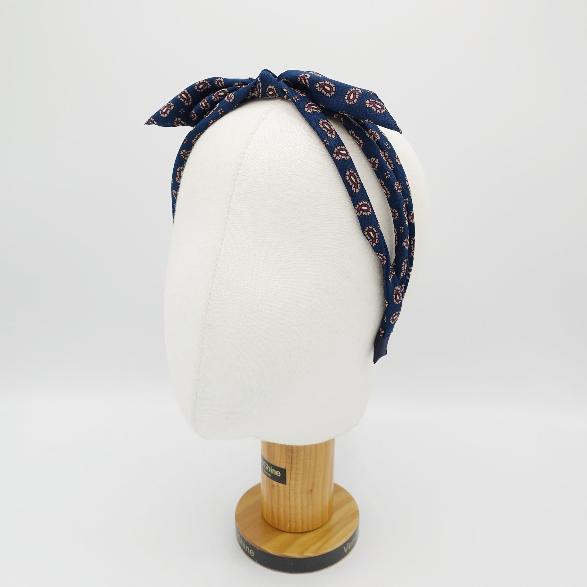 VeryShine amoeba print bow knot triple fabric strand headband unique thin hairband women hair accessory