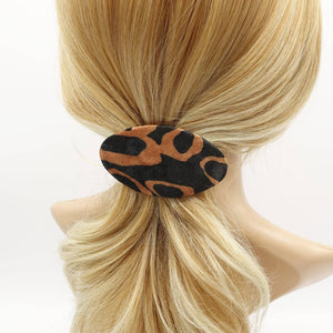 VeryShine animal print oval velvet french barrette Fall Winter women hair accessory