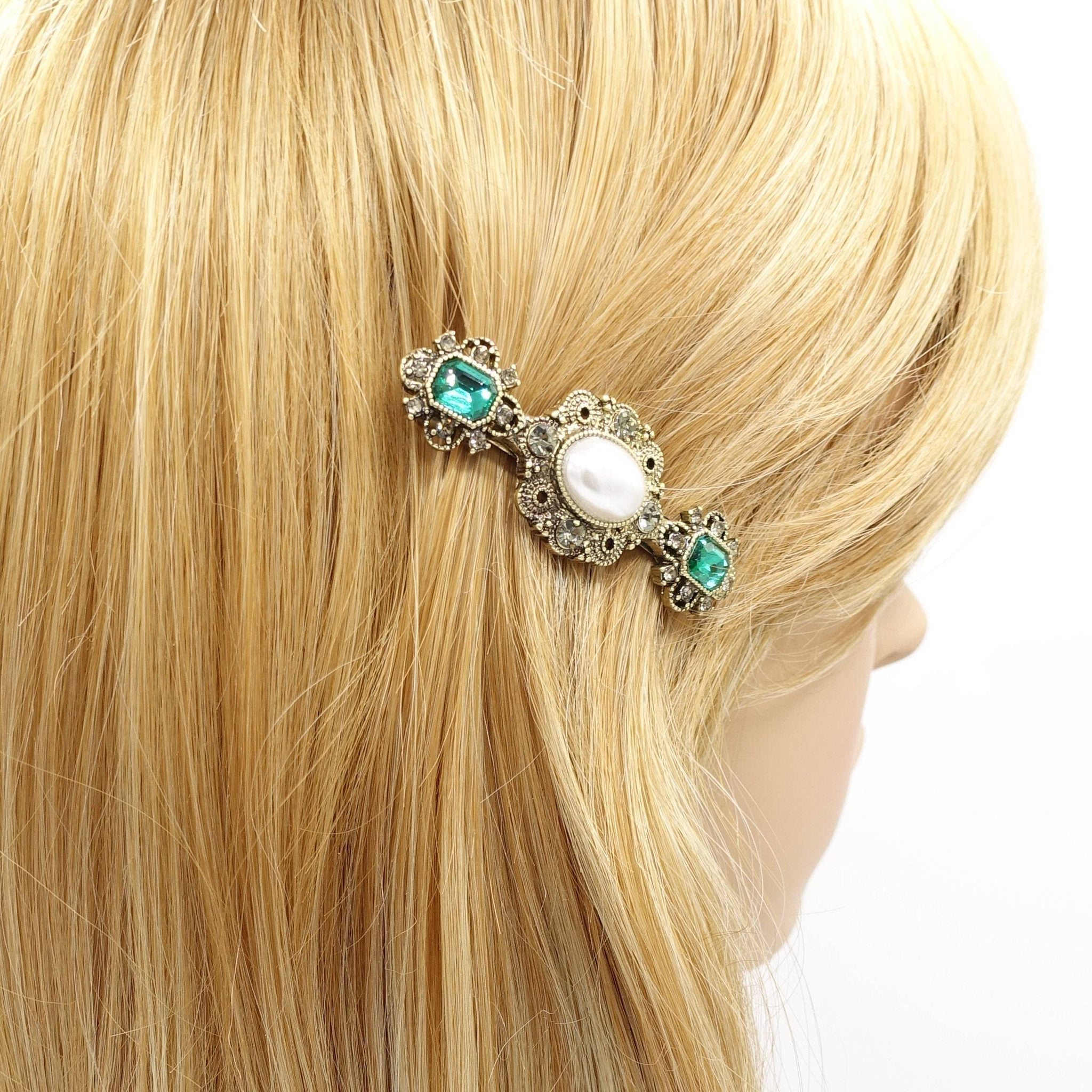 VeryShine antique hair barrette jewel rhinestone baroque style hair accessory for women