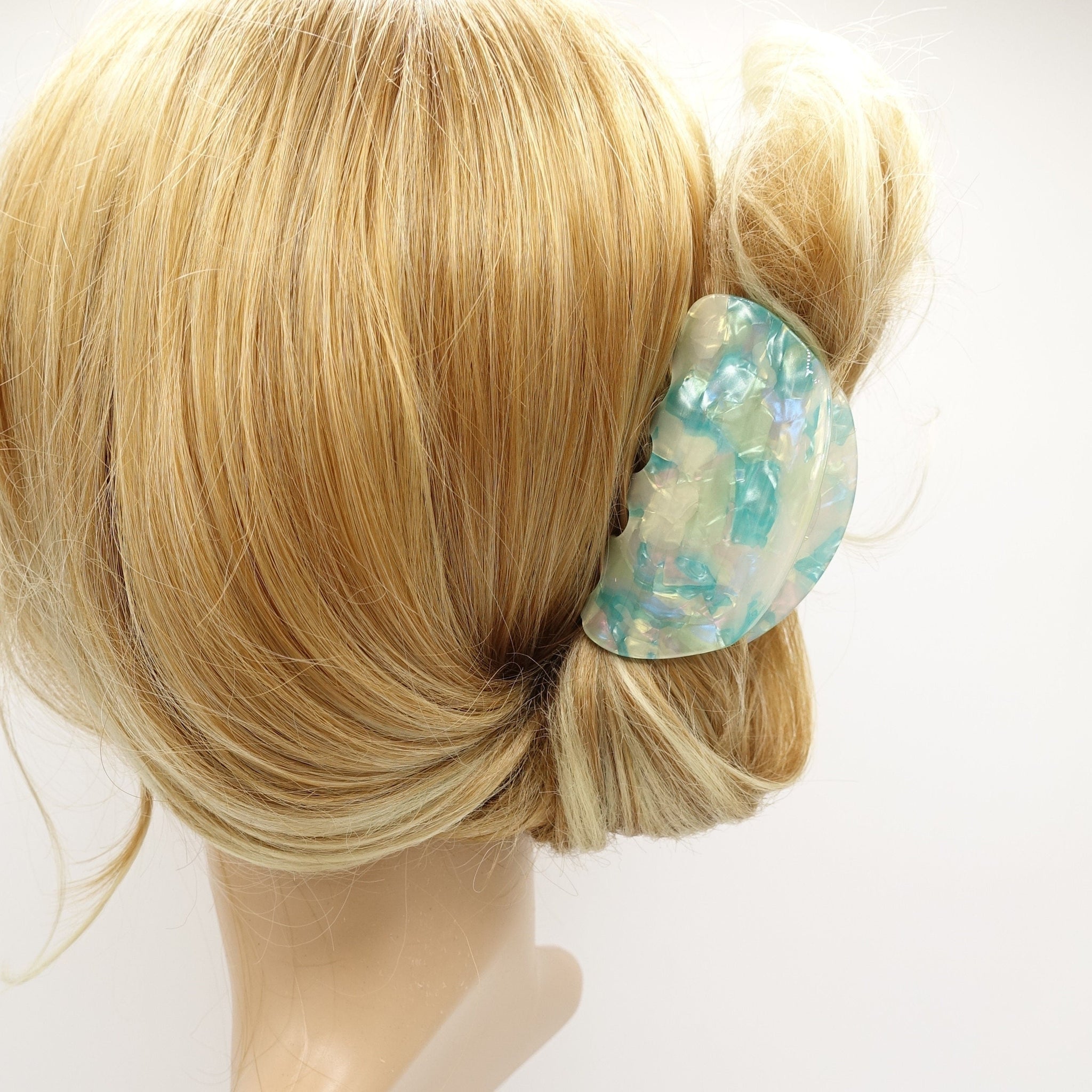 VeryShine Aqua mint hair circle cellulose acetate hair claw curved hair clamp hair accessory for women