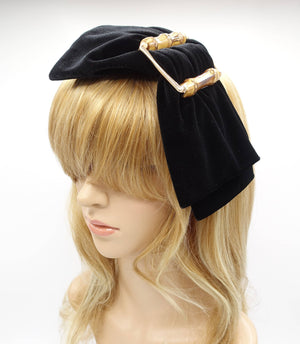 VeryShine bamboo buckle velvet headband hair bow luxury style hair accessory for women
