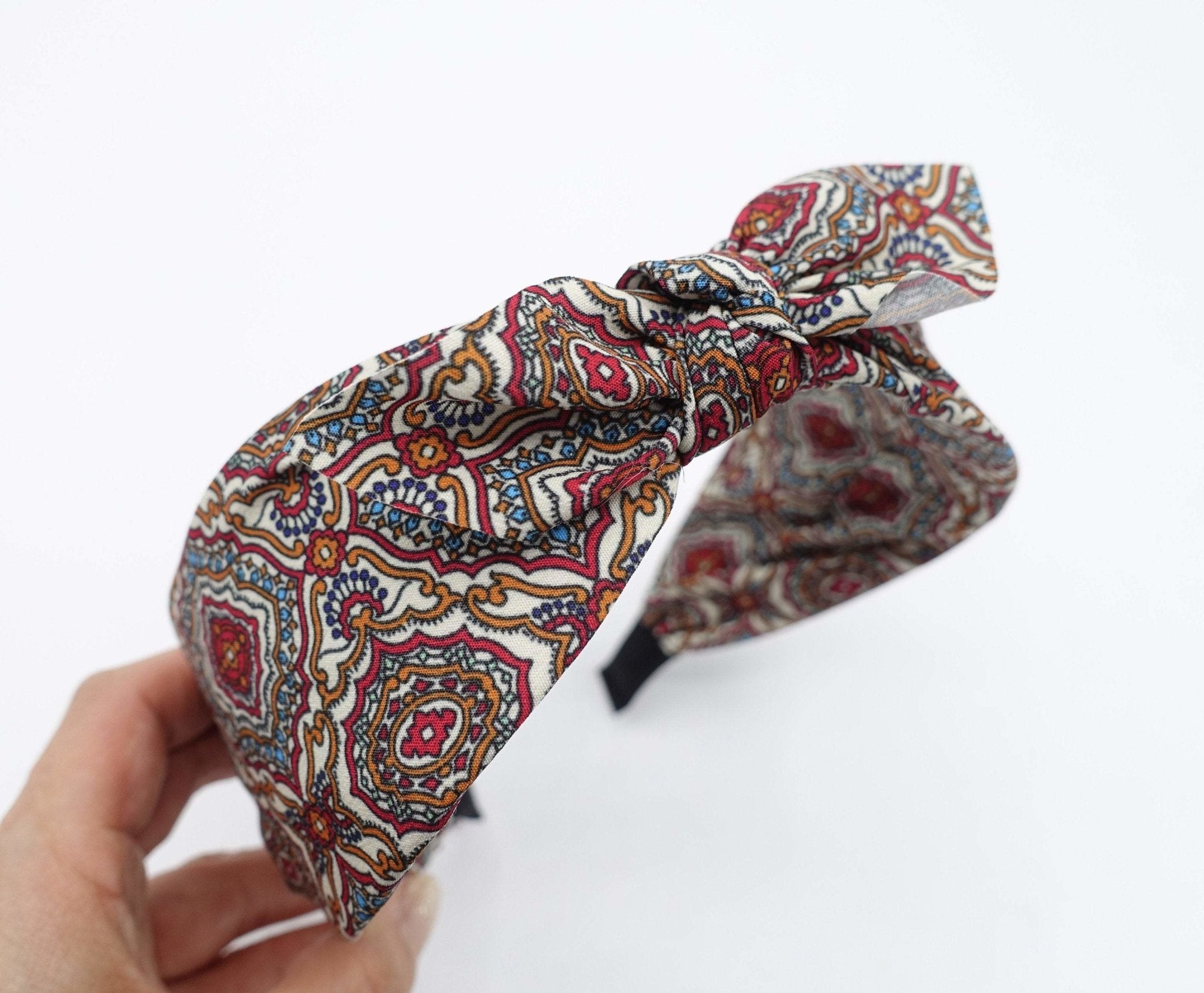 VeryShine baroque print headband bow knotted hairband casual hair accessory for women