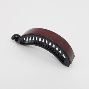 VeryShine Barrettes & Clips Brown genuine leather covered half moon hair claw basic woman hair accessory