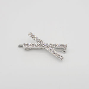 VeryShine Barrettes & Clips Crystal rhinestone embellished cross magnetic hair clip