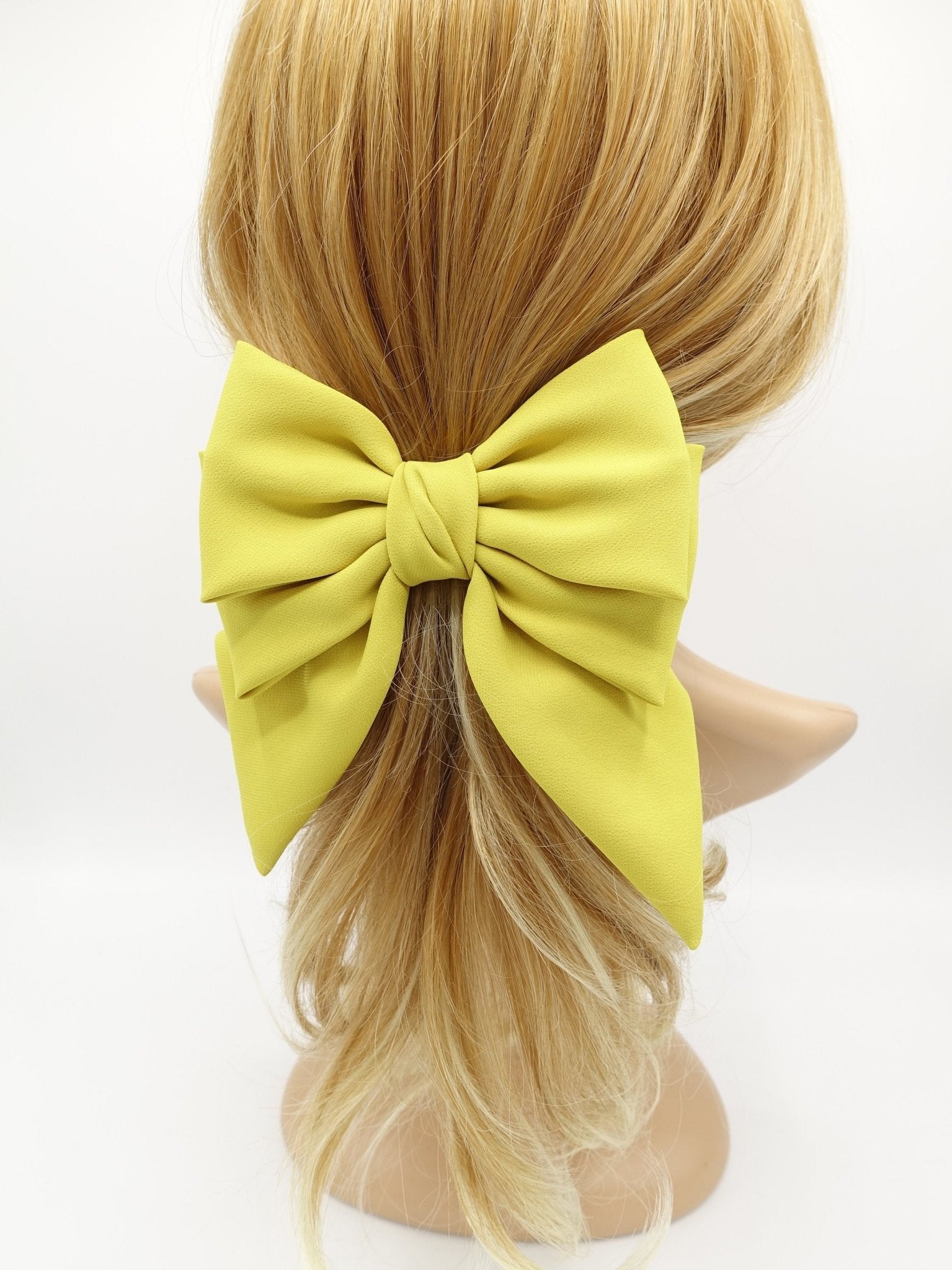 VeryShine Barrettes & Clips Lemon double layered tail hair bow chiffon hair barrette for women