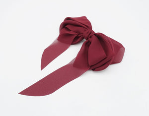 VeryShine Barrettes & Clips Red wine chiffon hair bow wing stacked style solid color VeryShine hair accessories for women