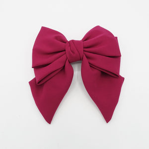 VeryShine Barrettes & Clips Red wine double layered tail hair bow chiffon hair barrette for women